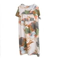 thumbnail image 2 of Nexjvus Nightgowns for Women Short Sleeve Crew Neck Dress Sleepwear Floral Print Nightdress Size 3XL, 2 of 3