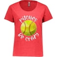 thumbnail image 3 of Inktastic Pitches Be Crazy Softball Humor Women's Plus Size T-Shirt, 3 of 5