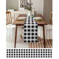 thumbnail image 4 of Table Runner 72 Inches Long for Kitchen Dining, Black White Buffalo Check Dresser Scarf Farmhouse, Dining Table Decorations for Wedding/Parties, Farmhouse Plaid Modern Geometric 14 x 72 In, 4 of 9