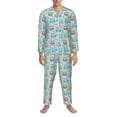 thumbnail image 4 of Kll Owl Sleepwear Mens Flannel Pajamas,Long Cotton Pj Set, 4 of 9