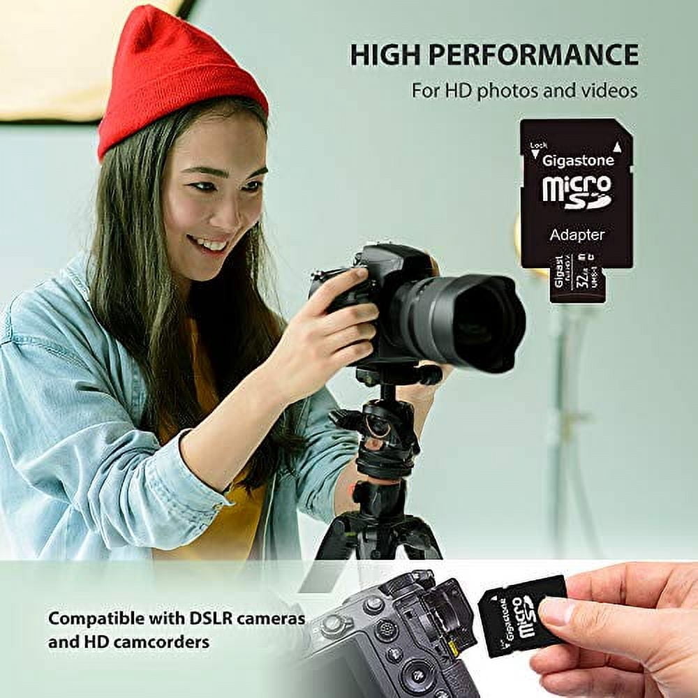 Gigastone 32GB Micro SD Card, FHD Video UHS-I U1 Class 10, for Surveillance, Security, Action Cameras, Drone, Dash Cams, 10 Pack (10x32GB)