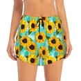 thumbnail image 2 of Picia Sunflowers With Green Leaves Pattern Women's 2 in 1 Athletic Running Shorts High Waisted Workout Casual Gym Sweat Shorts with Comfy Liner Zipper Pockets-X-Large, 2 of 9