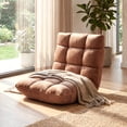 thumbnail image 2 of Giantex Adjustable Floor Chair, 14-Position Gaming Lounge Chair, Cushioned Lazy Sofa, Tan, 2 of 9