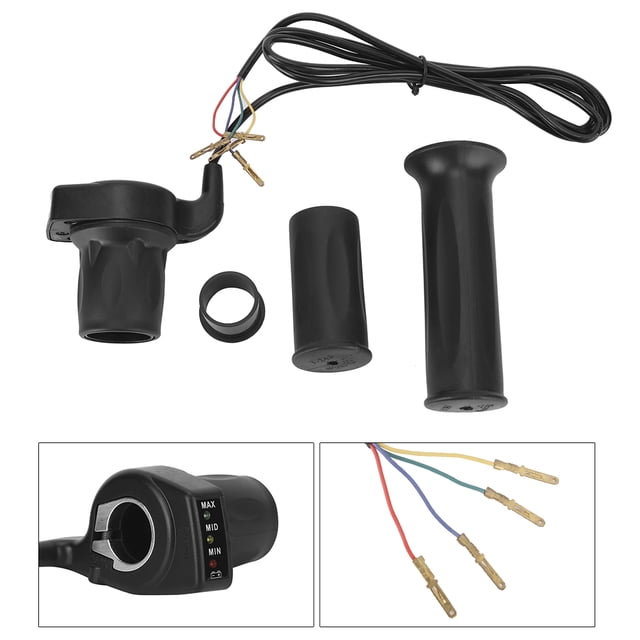 Conjunto de acelerador de medio giro de 24 V, juego de cables de agarre manual de 4 hilos para scooter eléctrico con indicador