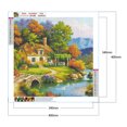 thumbnail image 2 of 5D DIY Diamond Painting Kits Full Round Drill Forest House Mosaico Imagen Pared, 2 of 9