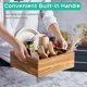 thumbnail image 2 of Organizador de Utensilios y Platos de Madera de Acacia con 6 Compartimentos y Asas para Fiestas Buffets Camping y Cocina con Diseño Rústico, 2 of 6