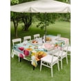 thumbnail image 3 of Outdoor Tablecloth with Umbrella Hole and Zipper, Easter Rectangle Table Cloth 60x102 Inch Waterproof Tablecloth, Spring Watercolor Eggs Country Tulip Wooden Grain Picnic Table Cover for Patio, 3 of 7