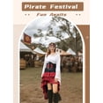 thumbnail image 4 of 2026 Halloween Pirate Costume Women, Fancy Dress Cosplay Costumes Set with Renaissance Pirate Shirt Skirt Corset Waist Belt, 4 of 9
