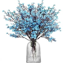 Viworld Artificial Baby Breath Flowers Fake Gypsophila Bouquets 6 Pcs Faux Silk Flower Real Touch Flowers for Wedding Farmhouse Decor DIY Home Party Office Kitchen Hotel Bathroom Garden Blue