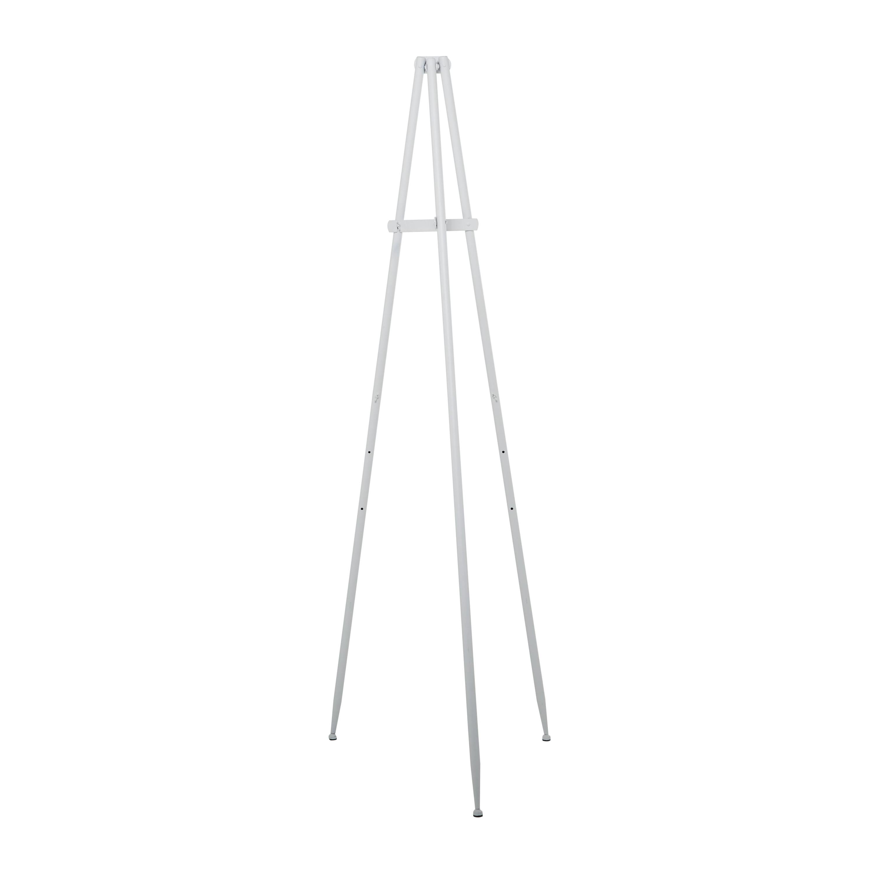 DecMode 24" x 70" White Metal Extra Large Adjustable 3 Tier Easel with Foldable Stand, 1-Piece