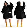 thumbnail image 1 of Sudadera con capucha para adultos y niños, forro sherpa, color negro, 1 of 6