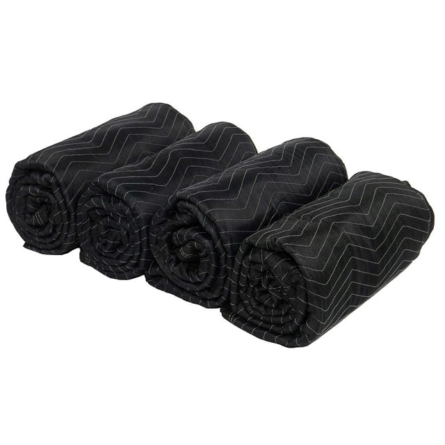 US Cargo Control Moving Blankets 80"x72" Preferred Mover (78 lb/dozen), Professional Quilted Large Moving Blankets, Furniture Packing Pads, 4-Pack