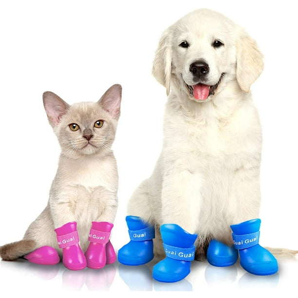 Cachorro Perros Candy Colors Anti Slip Impermeable Goma Rain Shoes Boots Paws Cover Rose M oso de fresa mascota Bodega Aurrera en linea