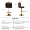 thumbnail image 6 of Swivel Bar Stools Set of 4, PU Leather Bar Stools with Back, 25"-33" Counter Height to Bar Height Adjustable Stool Chairs, for Kitchen Island Pub Dining Room (4Pcs,Chocolate Brown), 6 of 6