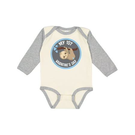 

Inktastic First Valentines Day Baby Boy Boys Long Sleeve Baby Bodysuit
