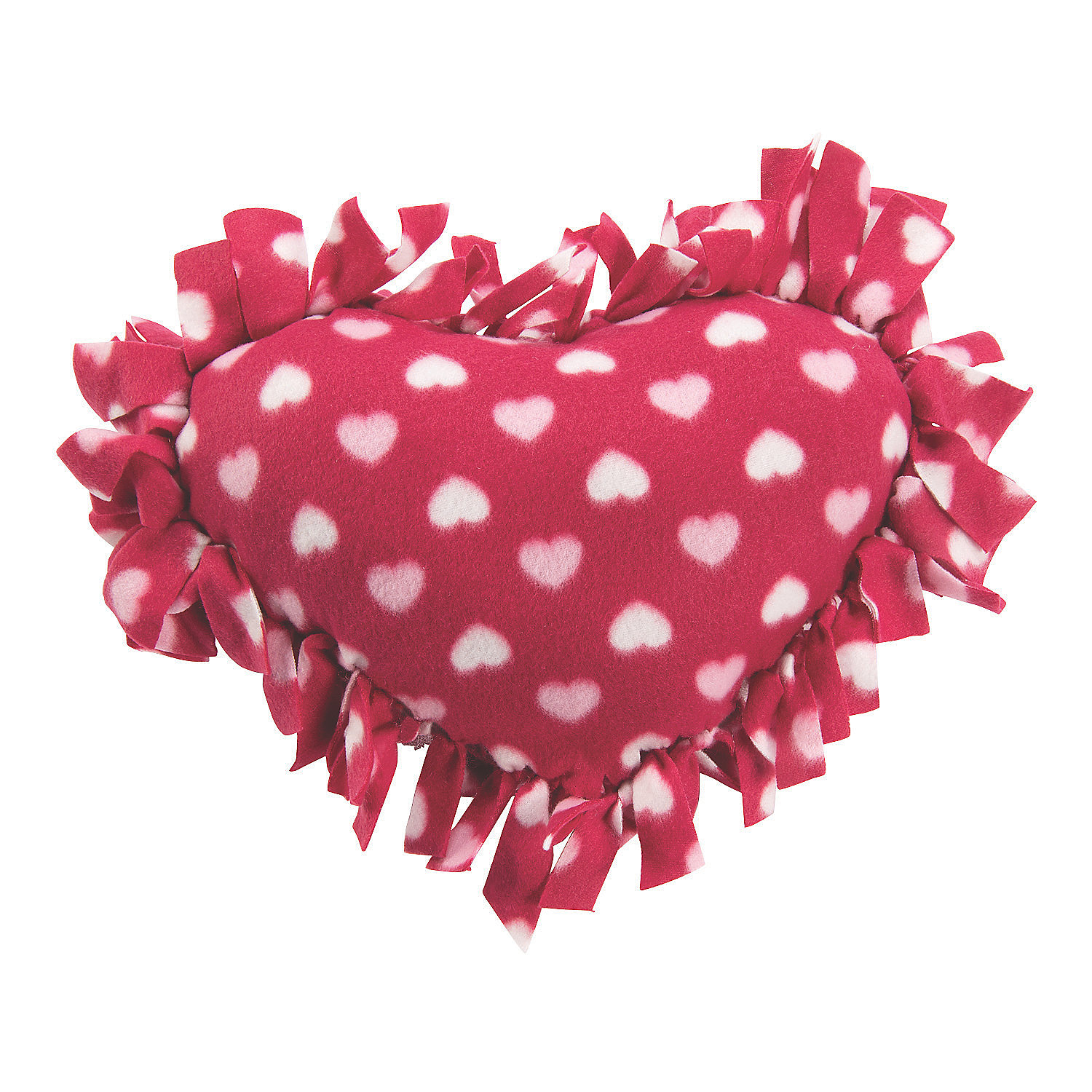 Valentine Heart Fleece Tied Pillow Craft Craft Kits 6 Pieces
