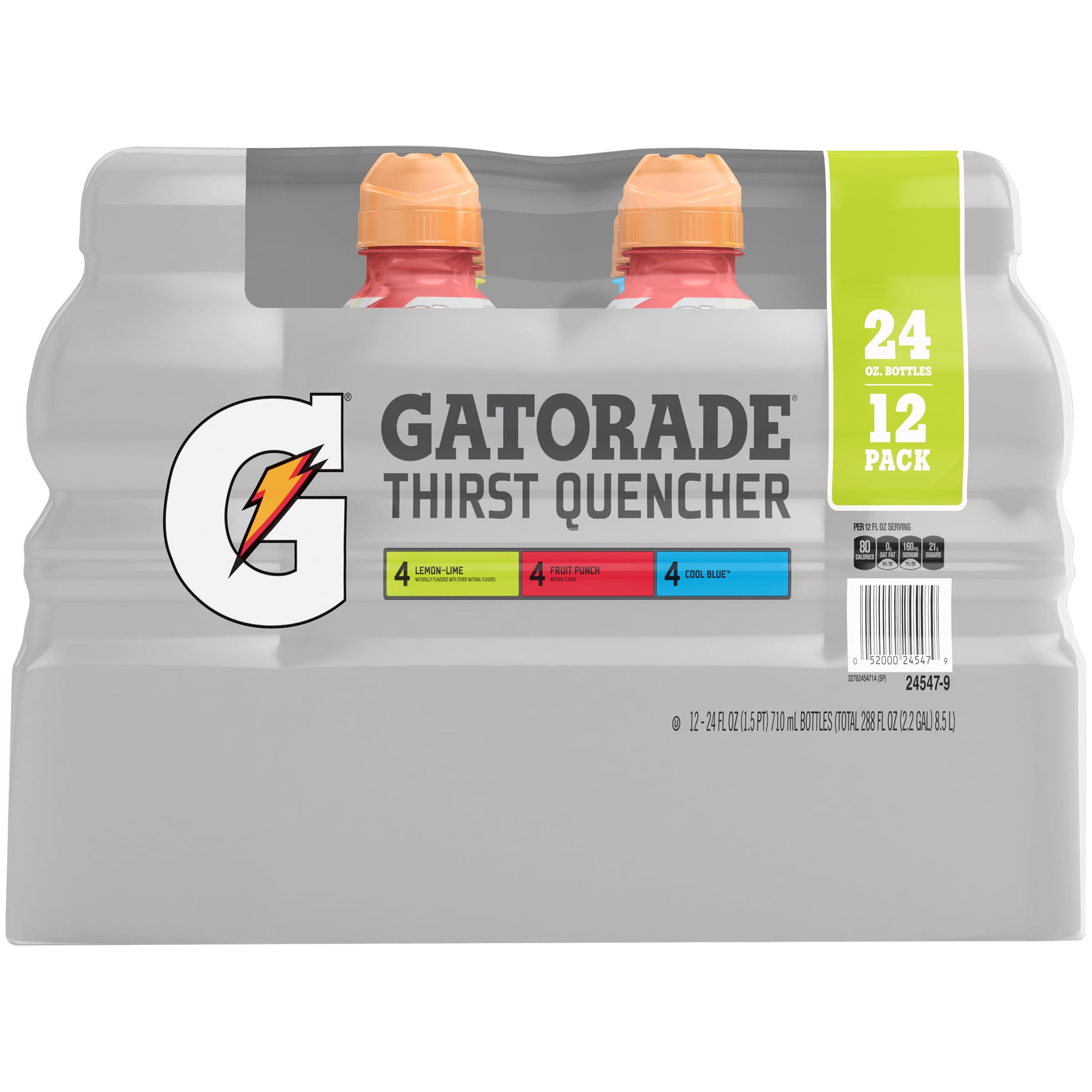Gatorade® Lemon-Lime, Fruit Punch & Cool Blue™ Thirst Quencher Variety Pack 12-24 fl. oz. Bottles