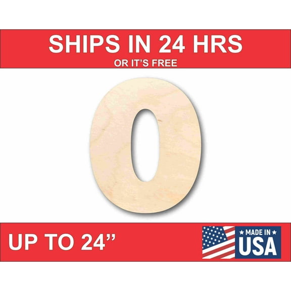 Unfinished Wood Block Number 0 - Craft - up to 46" DIY 10" / 1/2"