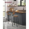 thumbnail image 2 of Taburete Alto, Juego de 2, Taburetes Altos de Cocina, con Respaldo, Estructura de Acero, Asiento de 73 cm de Altura, Fácil Montaje, Estilo Industrial, Marrón Rústico y Negro, 2 of 7