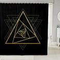 thumbnail image 4 of 3D Golden Bathroom Curtain Geometric Abstract Triangle Shower Curtain Gradient Geometry Graphic Waterproof Bath Curtain, 4 of 7