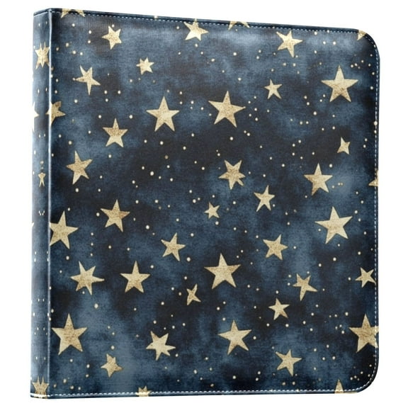 Photo Album Leather Photo Album 11.8x11.2x1.5 Inch Bookshelf Photo Album Scrapbooking Refills Scrapbook Photo Album Small Gold Stars Pattern