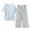 Light Blue, variant on Runfenguu Vacation Outfits For Women 2025 Women' Casual Loose Print Short Sleeve V-Neck Blouses Pants Sets