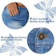 thumbnail image 6 of renvena Women's Casual Short Jeans Skirt Frayed Hem Denim Pencil Jean Skirt, 6 of 7