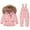 Pink, variant on Ski Suits for Kids, Boys Girls Fashion Solid Color Down Jackets Keep Thickening Warm Outdoor Coat Jumpsuit Set