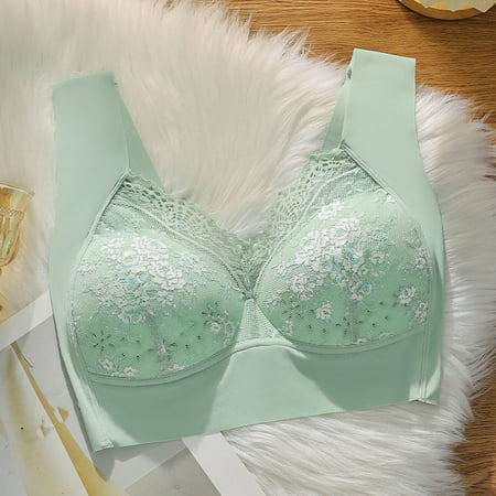IFNND Wirefree Bras for Women  Lace Wireless Post-Surgery Bra Comfortable Convenient No Wire Buckle Bra