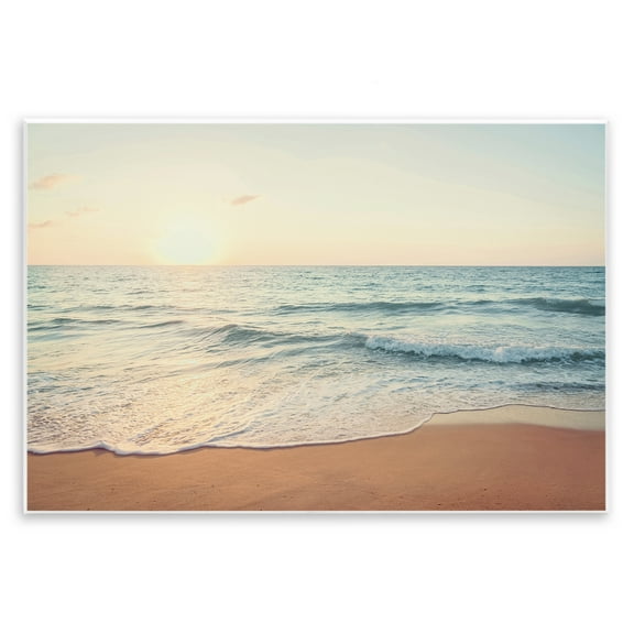 Stupell Industries Rolling Tide Beach Landscape & Nature Photography Unframed Art Print Wall Art, 15 x 10