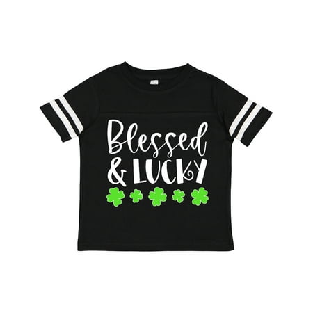 

Inktastic Blessed and Lucky 4 Leaf Clovers St. Patrick s Day Gift Toddler Boy or Toddler Girl T-Shirt