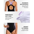 thumbnail image 6 of Aideaone Girls Athletic One Piece Swimsuits Racerback Modest Bathing Suit with Detachable Padded 9-16Y, 6 of 8