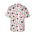 thumbnail image 3 of Fotbe Tulips Flowers Hawaiian Shirt for Men Unisex Summer Beach Casual Short Sleeve Cotton Linen Button Down Shirts-X-Large, 3 of 9