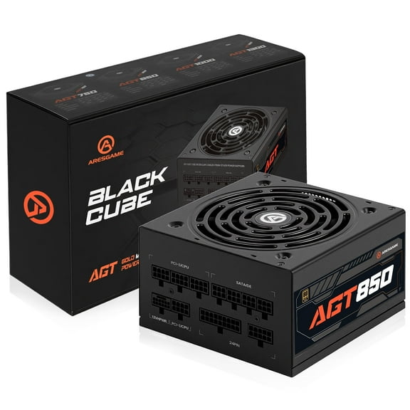 ARESGAME Power Supply 850W, 80  Gold Certified, Fully Modular, ATX Gaming PSU, 10 Year Warranty (AGT850)