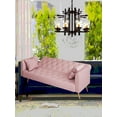 thumbnail image 3 of Modern American Pink Velvet 71-inch Convertible Sofa for Small Spaces (Living Room, Bedroom, Office), 3 of 14
