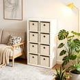 thumbnail image 6 of Dailivio Collapsible Fabric Cube Storage Bins (10.5" x 10.5"), Storage Cubes Organizer Bin with Handles for Clothes, Beige, 2 Pack, 6 of 8