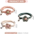 thumbnail image 5 of Miaocao XSmall Dog Collar with Bell,(2 Pack Pink+Beige) Cat Collar with Bells Flower Suede Girl Cute Fancy Puppy Collar with Bells for XXS XS Tiny Little Kitten Pet Female Dogs,Neck 8-12 Inch, 5 of 7