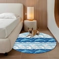 thumbnail image 3 of Blue Ocean Dolphin Round Living Room Rugs 3.3 ft, Nautical Waves Vintage Summer Ethnic Washable Area Rug with Non-Slip Sturdy Edge Binding Round Front Door Mat Floor Carpet for Entryway, 3 of 9