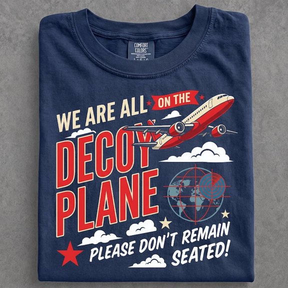 We Are All On The Decoy Plane Shirt, Funny Aviation Comfort Colors Tee, Retro Airplane Travel Shirt, Gift for Pilot