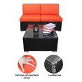 thumbnail image 5 of Orange 3-Piece Rattan Woven Leisure Chair Set，With Tempered Glass Coffee Table，Outdoor Wicker Furniture Conversation Set Patio Furniture，Suitable for Restaurants or Backyard Lawn Balconies, 5 of 7