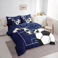 thumbnail image 3 of Feelyou Initial L Letter Bedding Comforter Set 7pcs, Kids Football Sport King Bedding Sets, 3 of 8