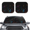 thumbnail image 2 of Kdxio Color Musical Notes Print 2-Piece Sun Shade Front Windshield - Foldable Car Front Window Sunshades for Most Sedans SUV Truck-Small, 2 of 6