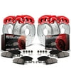 Power Stop Front and Rear Z23 Evolution Brake Pad and Rotor Kit with Red Powder Coated Calipers KC4081