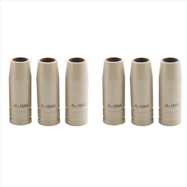 6 Piezas 15Ak Boquilla Protección de Revestimiento Boquilla Gas para Soplete Punta Soplete de Soldadura de Escoria Antiadherente 15AK Boquilla Soplete de Soldadura Estilo Europeo