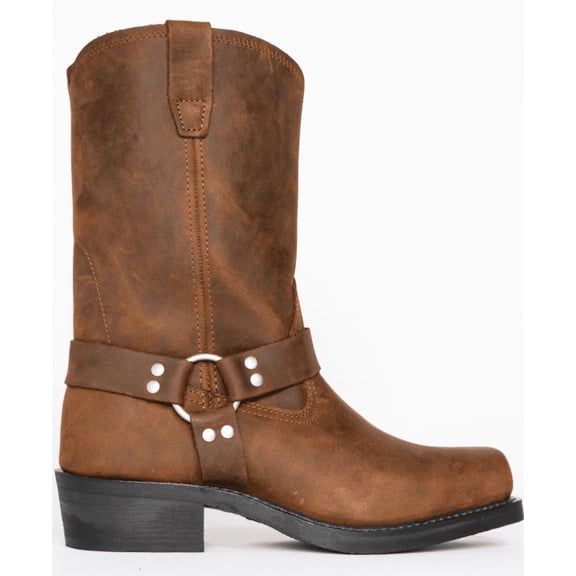 Men's Boots- Comfortable Pull-On Design with Decorative Buckle
