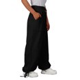 thumbnail image 6 of Mrat Linen Pants Women Wide Leg Pants High Waist Drawstring Sweat Pants Loose Workout Trousers with Pockets Plus Size Yoga Pants for Women S-59 Black XL, 6 of 8