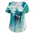 thumbnail image 5 of Pntutb Womens Plus Size Summer Printing Short Sleeves O-Neck Loose T-Shirt Blouse Tops, 5 of 6