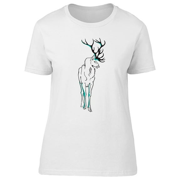 Beautiful Reindeer Sketch Tee Women's -Image by Shutterstock