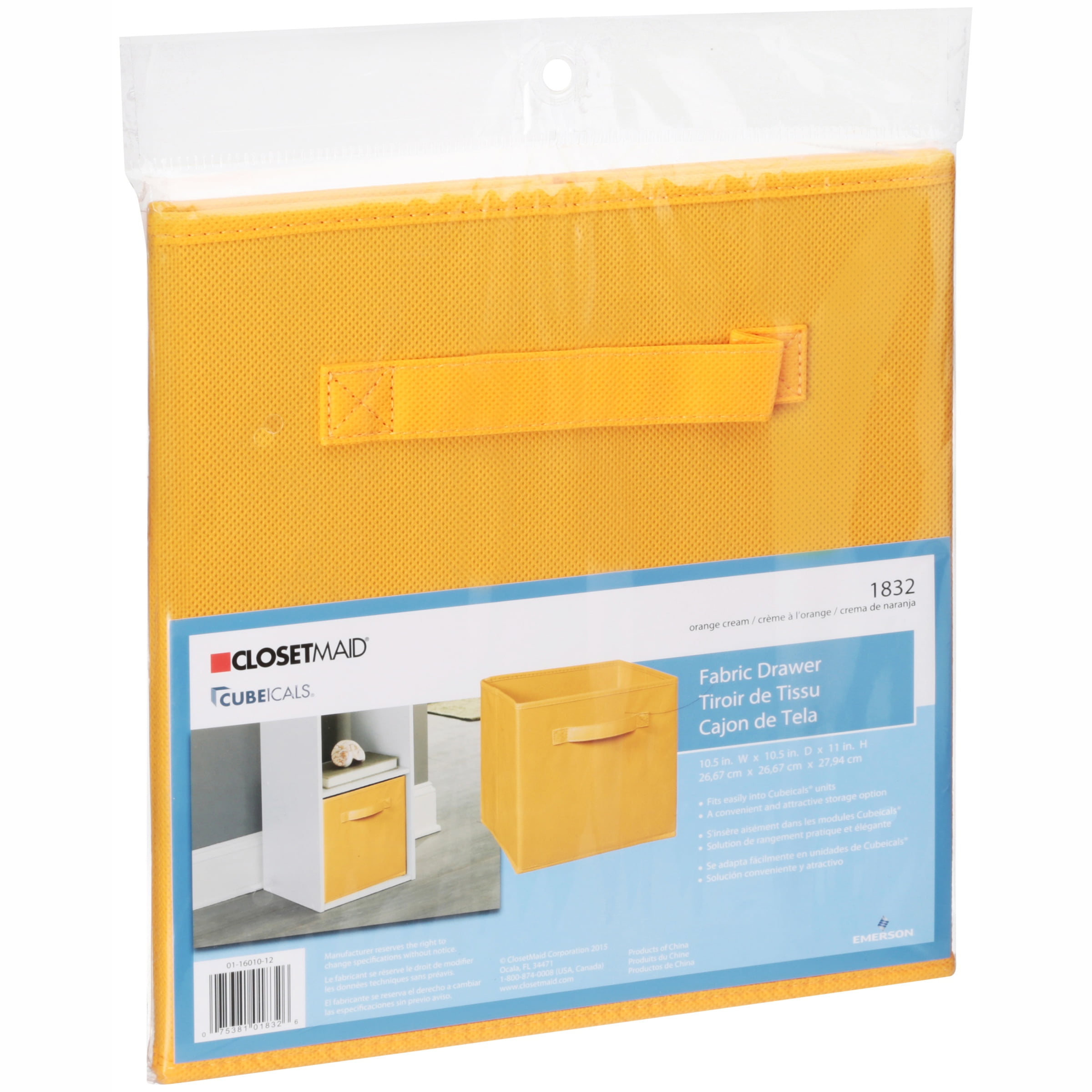 Closetmaid Cubeicals Orange Cream Fabric Drawer Walmart Com