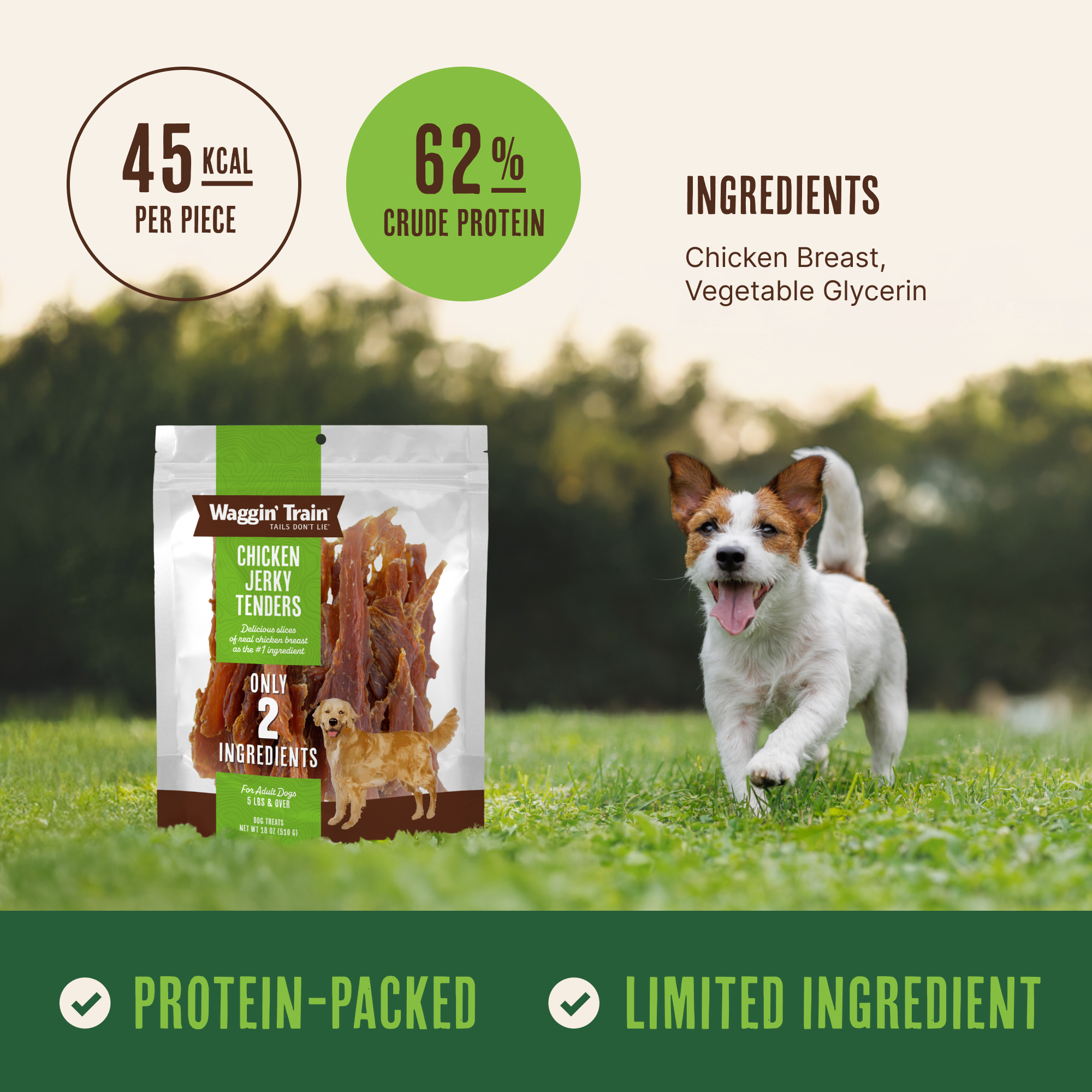 Waggin' Train High Protein Chicken Jerky Dog Treats, 18 oz photo 3
